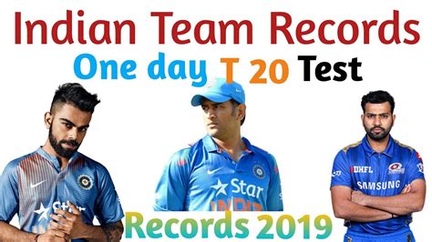 Indian Cricket Team Records | OdI T20 Test Series | Indian Team - YouTube