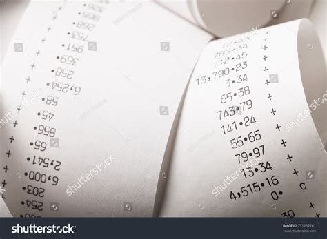 Calculator Paper Tape Rolled Paper Roll Stock Photo 751252261 ...