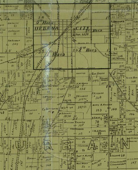 Champaign County Ohio 1894 Wall Map Reprint with by Oldmap