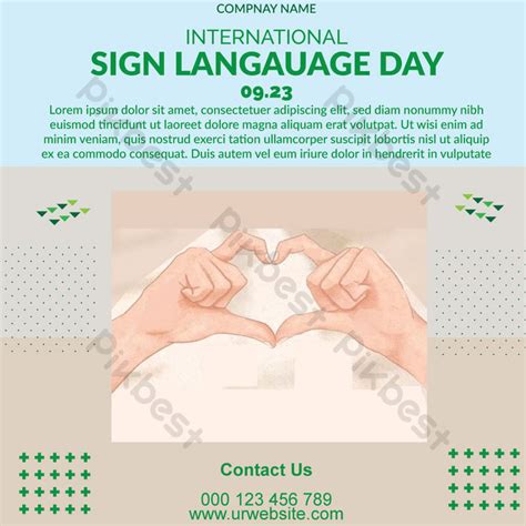 International Sign Language Day Green Templates | AI Free Download - Pikbest