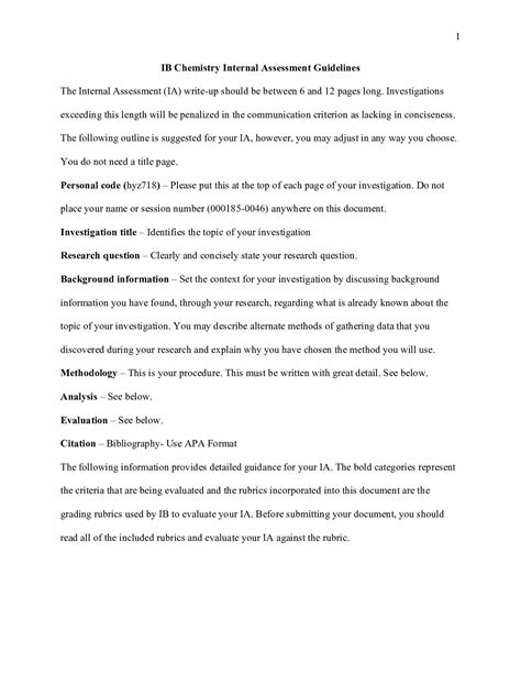Calaméo - IB Chemistry Internal Assessment Guidelines