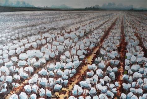 "Cotton Field" by Penny Pausch | Cotton fields, Farm paintings, Canvas ...