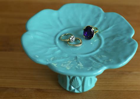 Tiffany Blue Ring Pedestal / Jewelry Stand / Cupcake Stand / Candy Dish ...
