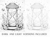 100 Magical Hourglass Coloring Pages Adults And Kids  Etsy sketch template