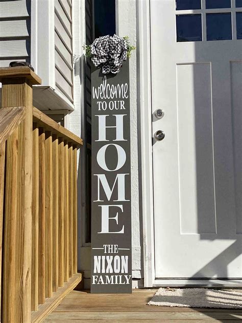 Welcome to Our Home with bow Front Door Decor Entry Way | Etsy | Front door, Our home sign ...