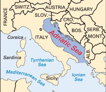 Adriatic Sea: location - Students | Britannica Kids | Homework Help