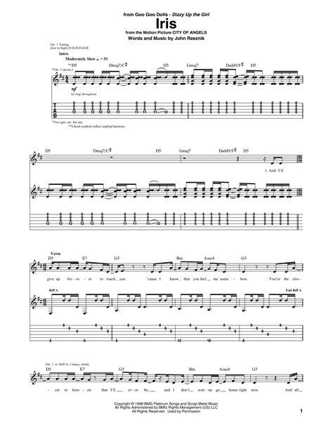 Iris by Goo Goo Dolls - Guitar Tab - Guitar Instructor