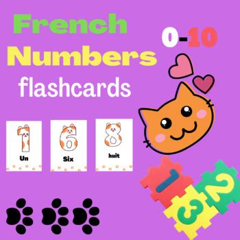 French Numbers Flashcards For kids To learn Numbers In French | TPT