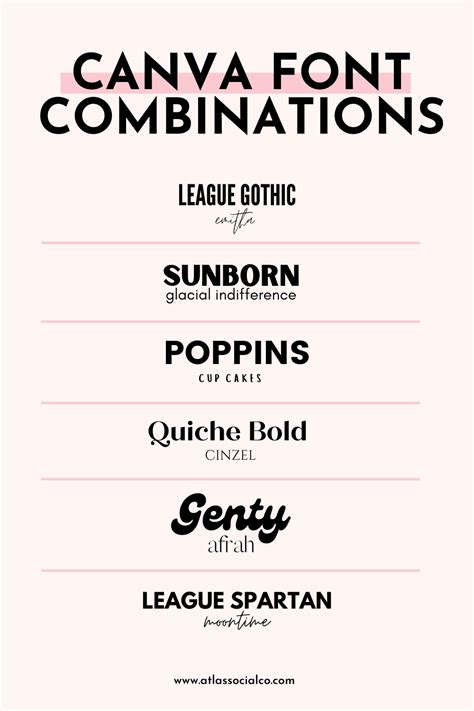 20 Canva Font Pairings for Bloggers | Font combinations, Font pairing, Keyword elements canva