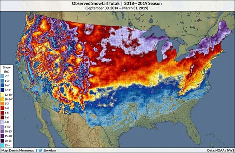 Here's a look at how the snow piled up across the United States this winter. | Snowfall, Snow ...