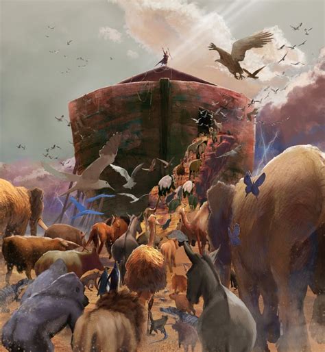 ArtStation - Noah and the ark, Jean-Michel Trauscht | Bible art, Biblical art, Bible illustrations