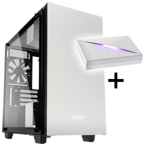 NZXT H400i Micro-ATX Case - white / black Window + HUE + RGB LED Controller - white [GABU-184 ...