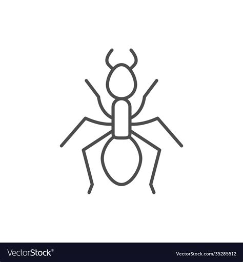 Ant line outline icon or insect concept Royalty Free Vector