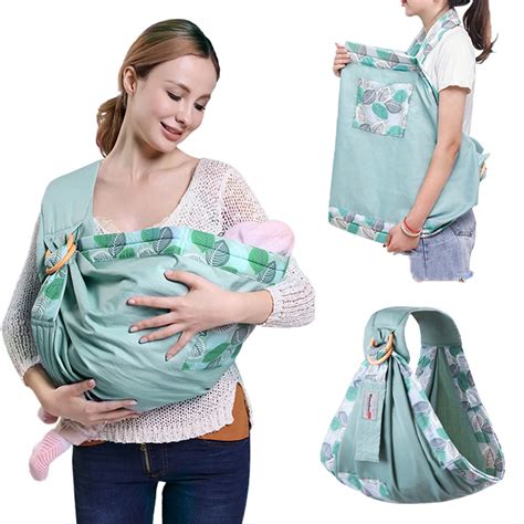 Baby Wrap Carrier Newborn Sling Dual Use Infant Nursing Cover Carrier Mesh Fabric Breastfeeding ...