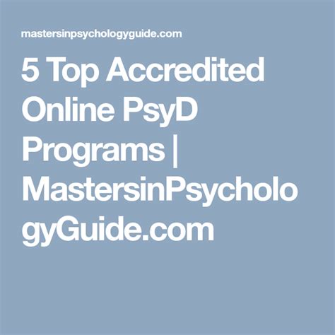 5 Top Accredited Online PsyD Programs | MastersinPsychologyGuide.com ...