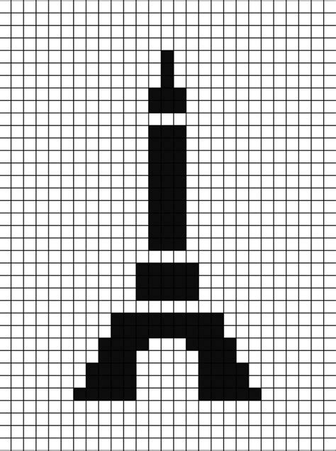 Eiffel Tower (silhouette) Pixel Art in 2022 | Pixel art, Graph paper ...