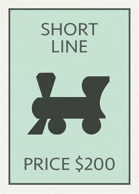 Short Line Railroad Vintage Retro Monopoly Board Game Card Mixed Media by Design Turnpike - Pixels