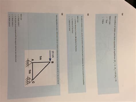 Solved The method of joints uses three equations of | Chegg.com