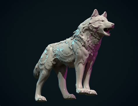 Wolf Sculpture - 3D Print Model by Skazok