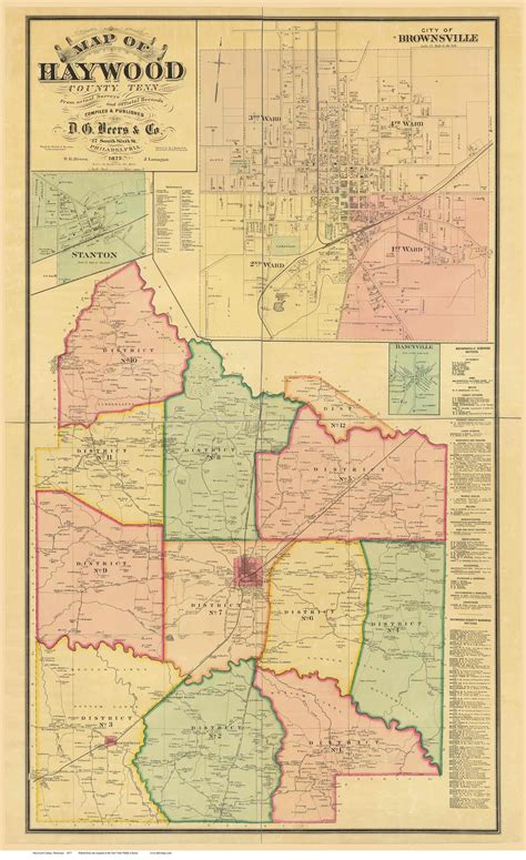 Haywood County Tennessee 1877 - Old Map Reprint - OLD MAPS