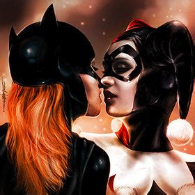 HARLEY QUINN X BATGIRL : KISS – : : The Bat Comes Out Tonight - Jed ...