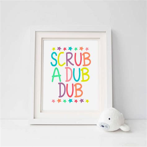 Scrub a Dub Dub Printable Kids Bathroom Art Rules - Etsy