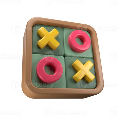 Tic tac toe board game 3D illustration 22310928 PNG