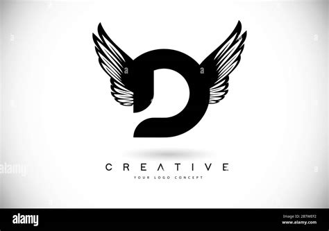 D Letter Logo with Wings. Creative Wing Letter D Logo icon Design Vector Illustration Stock ...