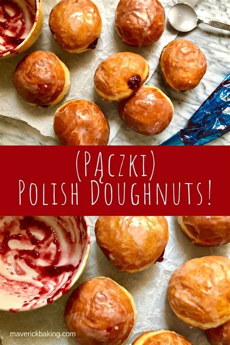 Glazed Polish Doughnuts (Pączki); big fluffy traditional Polish doughnuts filled generously with ...