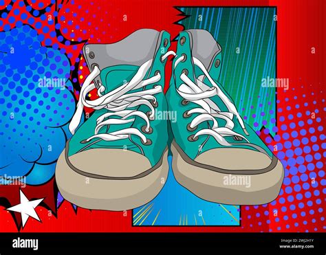 Cartoon Shoe, comic book Sports Clothing Retro vector comics pop art design Stock Vector Image ...