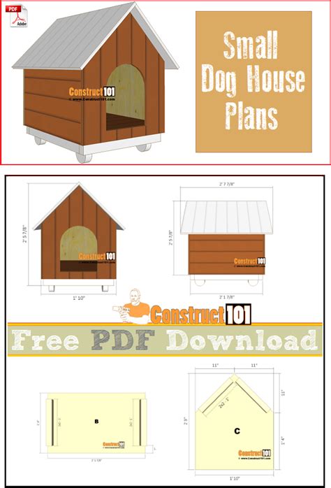 Small Dog House Plans - PDF Download - Construct101