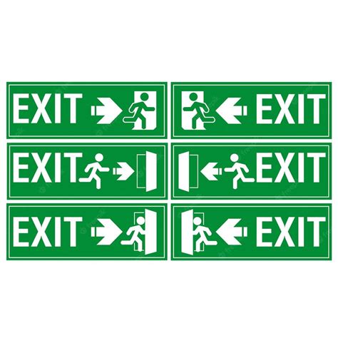 Premium Vector | Green exit signs on a white background with copy space