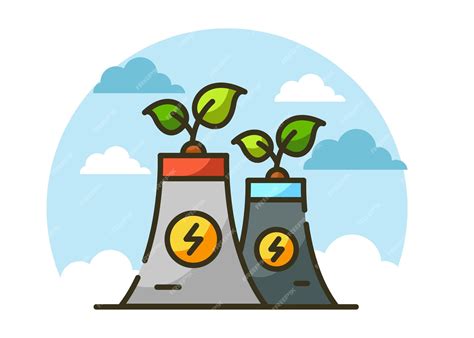 Premium Vector | Power plant illustration design ecology concept design