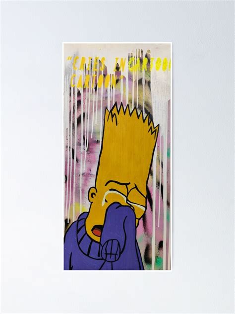 "Bart Cries in Cartoon" Poster by mihaicotigaart | Redbubble