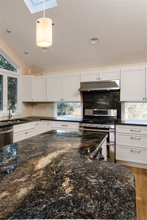 36 Enviable Black Granite Countertop White Cabinets