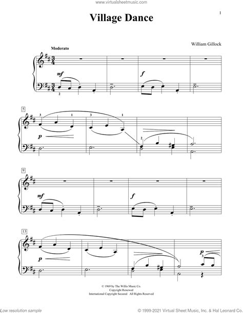 Village Dance sheet music for piano solo (elementary) (PDF)