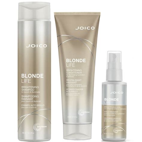 Joico Blonde Life Brightening Trio - Shampoo 300ml + Conditioner 250ml + Brightening Veil 50ml ...