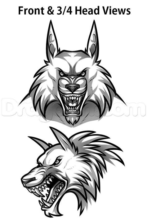 How to Draw Werewolves, Step by Step, Werewolves, Monsters, FREE ... | Werewolf, Werewolf tattoo ...