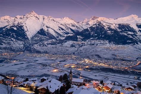 Veysonnaz and Sion, Switzerland Winter Night View | Switzerland places to visit, Switzerland in ...