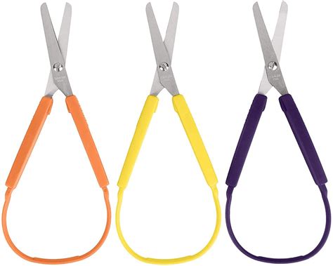 Loop Scissors for Kids (3-Pack) Colorful Looped, Adaptive Design | Right and Lefty Support ...