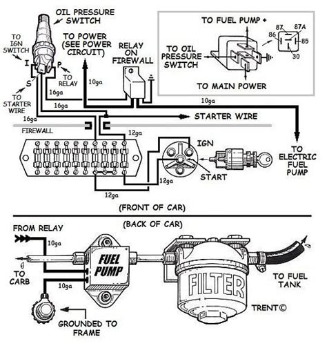 the wiring diagram for an electric fuel pump