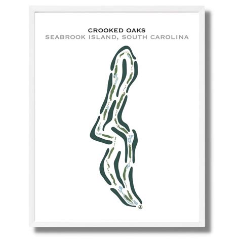 Crooked Oaks Golf Course, Seabrook Island Resort, SC Golf Course Map, Decor, Golfer Gift for Him ...