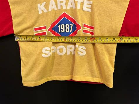 Vintage 1987 KARATE SPORTS Crop Top Gym Dojo T Shirt … - Gem