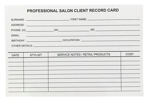 Salon Record Cards – Beautopia Hair & Beauty