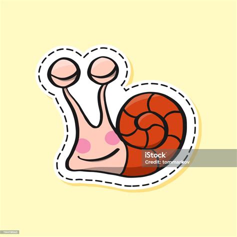 Snail Sticker Funny Emoji Icon Elements Stock Illustration - Download Image Now - Animal ...