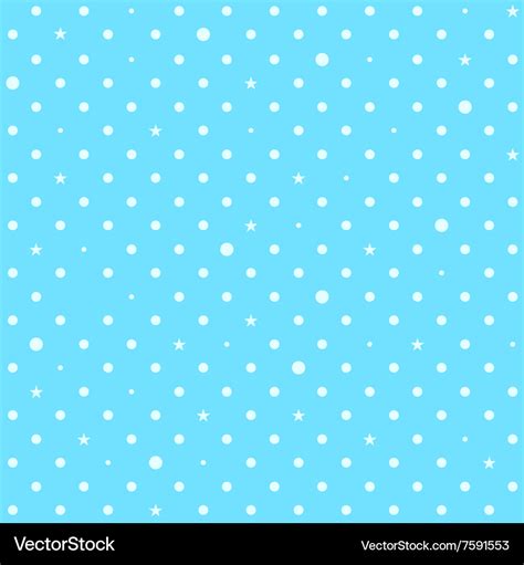 Sky blue white star polka dots background Vector Image