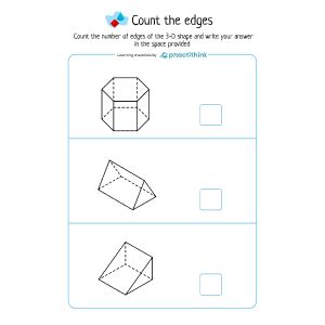 Worksheet Count the edges (3D shapes)