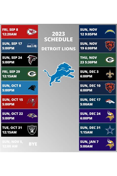 Lions Game Schedule 2024 - ricki melanie