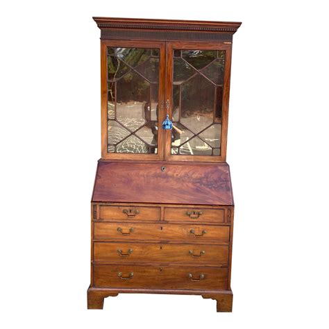 Antique English Secretary Desk With Hutch | Chairish