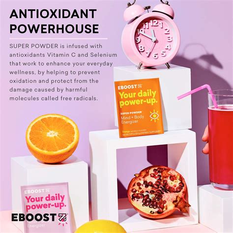 EBOOST Super Powder Energy Drink Mix - 20 Packets - an Effervescent ...